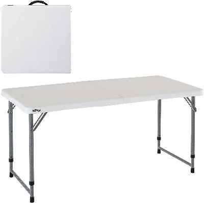 Mesa rectangular plegable con 3 alturas