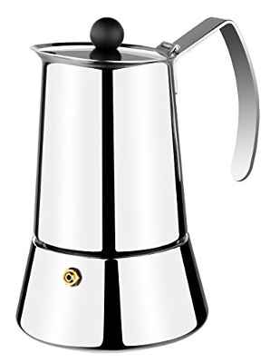 Monix Eterna - Cafetera italiana con capacidad 6 tazas, fabricada en acero inoxidable 18/10 y apta para todo tipo de cocinas, inclida inducción