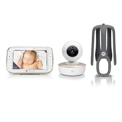 Motorola Nursery VM855 - Vigilabebés con conexión Wi-Fi con aplicación Motorola Nursery y unidad para padres de 5 pulgadas, visión nocturna, temperatura y conversación bidireccional