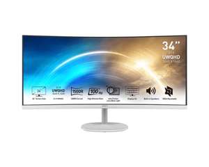 MSI PRO MP341CQW Monitor profesional – Panel curvo 34” UWQHD 3440 x 1440 1500R, 100Hz, 1ms (MPRT), DP, HDMI, HDR Ready, compatible VESA