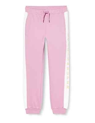 NAME IT Nkfliva Sweat Pant BRU-Pantalón para Mujer chándal, Grape Ahumado. Detalles: Panel Blanco, 140 para Niñas