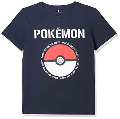 NAME IT NKMPOKEMON NIAL SS Top Box Noos BFU Camiseta, Azul Oscuro (Dark Sapphire), 116 cm para Niños
