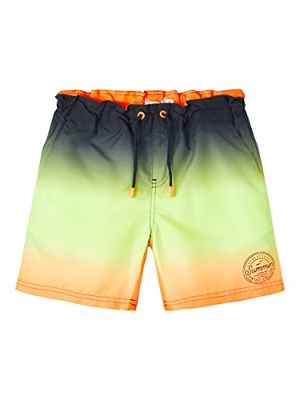 NAME IT Nkmzads Noos-Pantalones Cortos de natación Bañador para Hombre, Naranja Pop, 128 para Niños