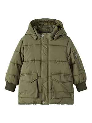 NAME IT Nmmmuso Buffer Jacket Camp Chaqueta, Noche de Oliva, 34 W/34 L para Niños
