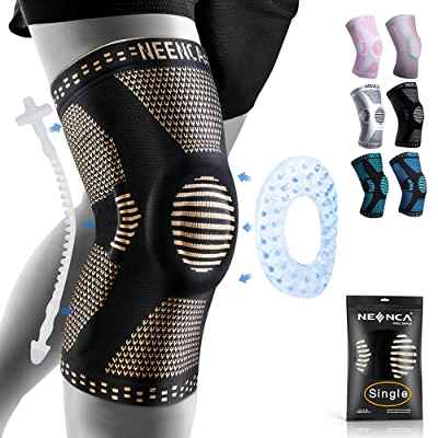 NEENCA Rodillera Profesional, Rodillera de Compresión con Almohadillas de Gel de Rótula y Estabilizadores Laterales para Hombre y Mujer, Rodilleras de Grado Médico para Correr, Desgarro de Menisco