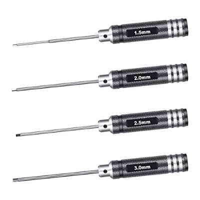 Neewer Ligero de Nitruro de Titanio Recubrimiento de la Llave Hexagonal de 4 Piezas, Juego de Herramientas de Destornillador Hexagonal para el Helicóptero RC (1.5mm/2mm/2.5mm/3.0mm)