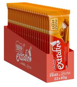 NESTLÉ EXTRAFINO tableta de chocolate con leche y Dulce de Leche pack 22 tabletas de 83g