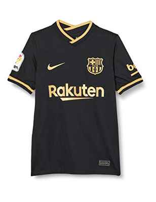 NIKE FCB Y NK BRT Stad JSY SS AW T-Shirt, Unisex niños, Black/Metallic Gold Full Sponsor, M