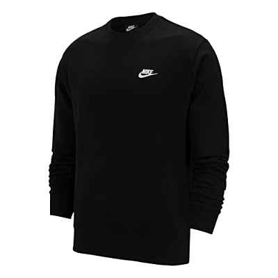 NIKE M NSW Club CRW BB Sudadera, Hombre, Negro (Black/White), L