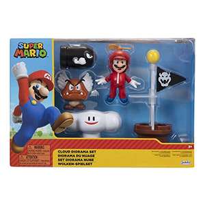 Nintendo Super Mario – Diorama en la Nube con 3 Figuras 6 cm y 2 Accesorios Accionables