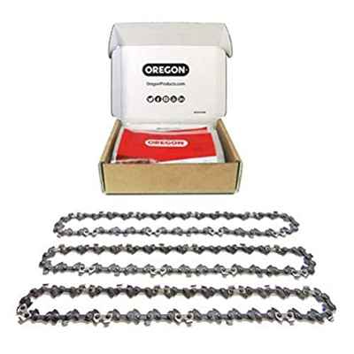 Oregon Pack de 3 Cadenas de Motosierra Telescópica 3/8" LP, para Espadas de 25 cm - 40 Eslabones, 1.3mm – Cadena de bajo retroceso compatible con Black & Decker, Ryobi y muchas más