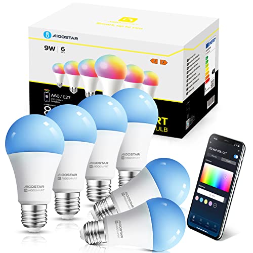 Pack 6 Bombillas inteligentes Aigostar E27