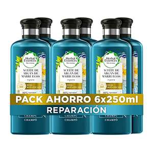 Pack 6x250ml Herbal Essences Champú Reparador Con Aceite De Argán, Para Pelo Seco Y Dañado