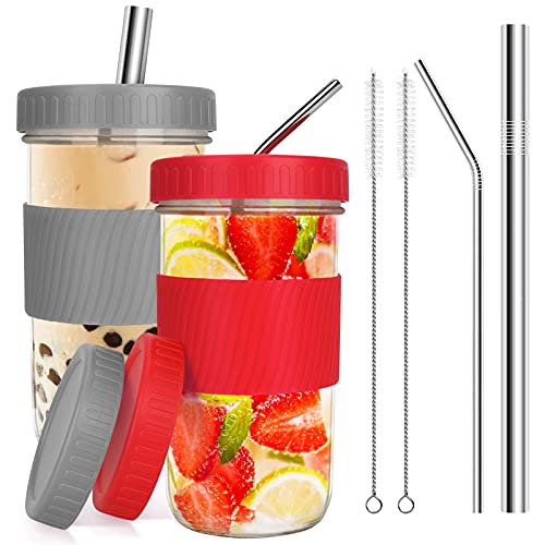 Pack de 2 vasos y pajitas reutilizables
