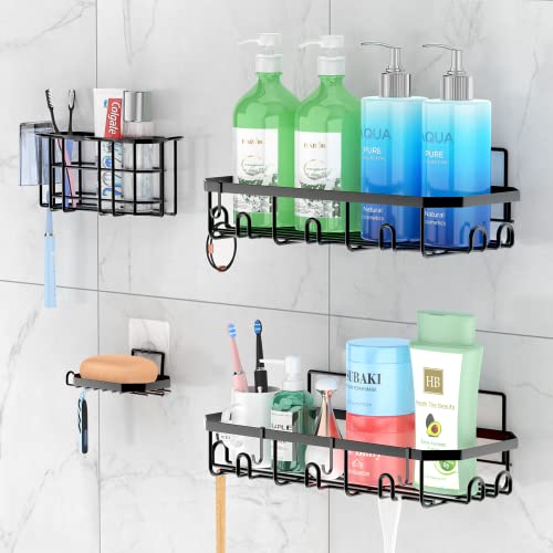 Pack de 4 estantes de ducha metálicos 