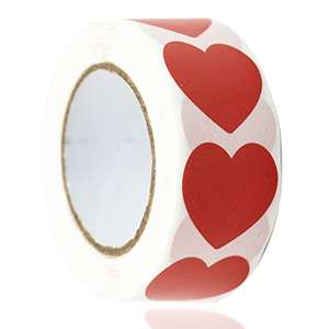 Pegatinas de corazón de color rojo (500 unidades)