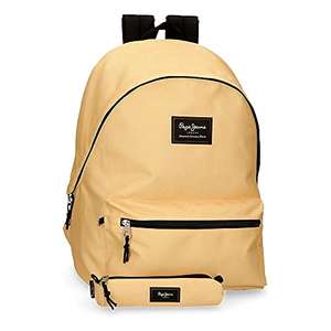 Pepe Jeans Aris Mochila para Portátil + Estuche Escolar 15,6" Amarillo 31x44x17,5 cms , 23,87L