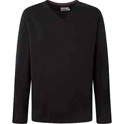 Pepe Jeans Montgomery V Neck Manga Larga, Negro (Black), XXL para Hombre
