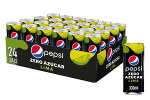 Pepsi Max Lima, Zero Azúcar, 330ml - Pack de 24 latas