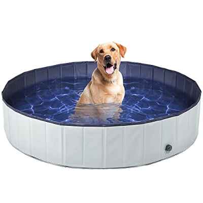 Petace Piscina para Perros 160x30 cm, Piscina Perros Grandes, Piscina de Perros Portátil, Piscina Perros Plegable, Piscina para Perros L