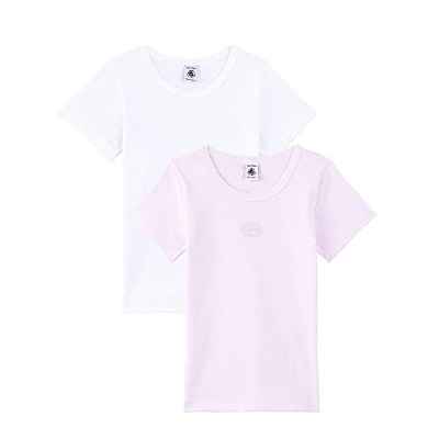 Petit Bateau A00O500 Camiseta, Multicolor, 10 Años (Pack de 2) para Niñas