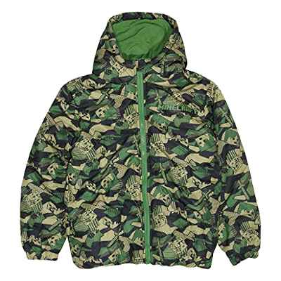 Popgear Minecraft AOP Camo Logo Boys Puffer Jacket Green Camiseta, 13-14 Años para Niños