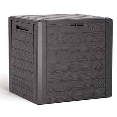 Prosperplast Baúl de jardín WOODEBOX 140L., dimensiones (mm) 585x460x550, color Ocre oscuro