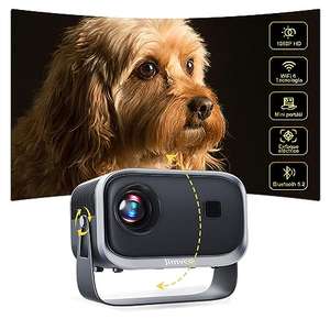 Proyector Portátil con ±360° Rotación 1080P Projector 4K Soporte, Jimveo WiFi 6 Bluetooth 12000L