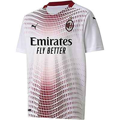 Puma AC Milan Temporada 2020/21-Away Shirt Replica Jr Tan Camiseta Segunda Equipación, Niño, White/Tango Red, 152