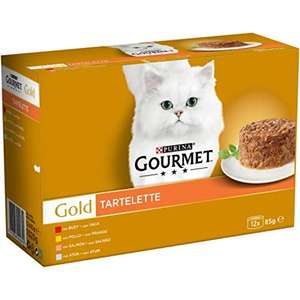 Purina Gourmet Gold Tartalette, Comida Húmeda para Gato Pack Surtido, 8 packs de 12 latas de 85g - 96 latas