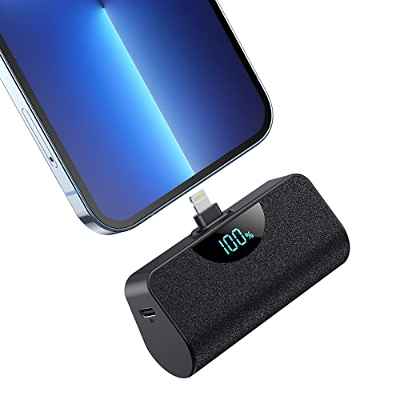 Pxwaxpy Mini Power Bank, 5200mAh Cargador Portátil 18W PD Compacto y Pequeño Batería Externa Powerbank con Pantalla Digital Compatible con iPhone 14/14 Pro/13/12/11/XS Max/XR/X/8/7 Plus y más