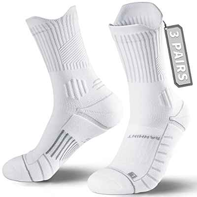 Rahhint Coolmax 3 Pares Compresión Calcetines Running Hombre Calcetines Antiampollas con Zona de Cojín Ventilación de Malla y Soporte Para el Arco, Calcetines Hombre Deporte Senderismo Tamaño 35-51