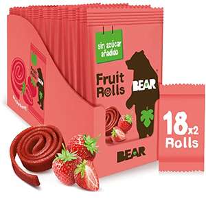 Rollitos de Fruta Sabor Fresa - Ingredientes 100% Naturales - 18 bolsitas de 20g - 360g