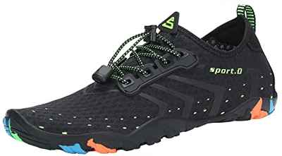 SAGUARO Escarpines Zapatos de Agua Calzado Playa Zapatillas Deportes Acuáticos para Buceo Snorkel Surf Natación Piscina Vela Mares Rocas Río para Hombre Mujer (Negro,44 EU)