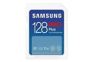 Samsung PRO Plus Tarjeta de memoria SD, 128 GB, 180 y 130 MB/s, Full HD & 4K UHD, Compatible con Smartphone Android, Tableta, GoPro y Drone