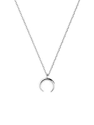 SINGULARU - Collar Moonset - Colgante en Plata de Ley 925 con Media Luna - Cadena de Talla Unica - Joyas para Mujer - Hecho en España - Baño de Rodio
