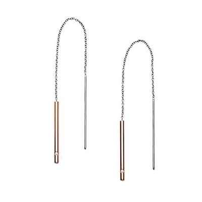 Skagen Pendientes de Acero Inoxidable para Mujer con Cierre de Aro, Dorado