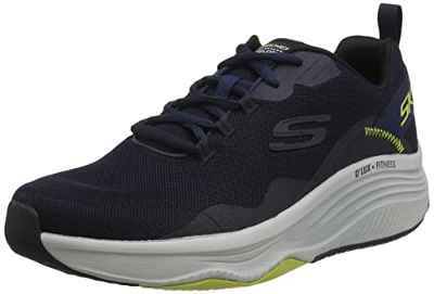 Skechers D'LUX FITNESS ROAM FREE, Zapatillas para Hombre, Navy Mesh/Synthetic/Lime Trim, 42 EU