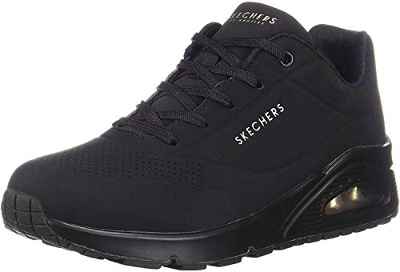 Skechers Uno Stand On Air - Zapatillas Deportivos, Mujer, Negro (Black Durabuck), 38.5 EU