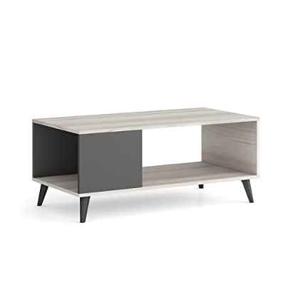 Skraut Home | Mesa de Centro | 42 x 100 x 50 cm | Mesa Baja Ideal para Salón o Comedor | Modelo Kai | Madera Resistente | Mueble Auxiliar | Acabado Roble/Pizarra