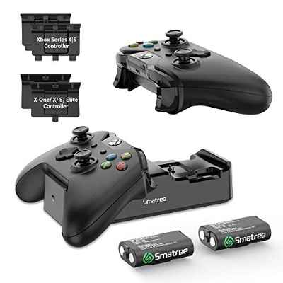 Smatree Estación de Carga Xbox Series, Xbox One Dual con batería Recargable para Xbox Series X/Xbox Series S/Xbox One/Xbox One S/Xbox One X/Xbox One X/Xbox One Elite Controlador inalámbrico