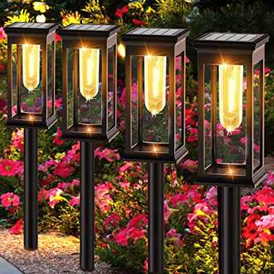 Solarbaby luces solares para exteriores, luces de césped, luces de jardín, paquete de 6, súper brillante impermeable para césped al aire libre, entrada, pasarela, iluminación decorativa de paso.