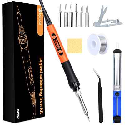 Soldador Estaño, Lytool 90W Kit del Soldador con Pantalla Led Digital, Profesional Soldador Electronica Temperatura Ajustable 200℃~450℃, UAmpliamente utilizado para Hogar DIY soldadura
