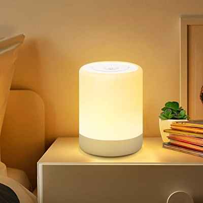 SOLIDEE LED Luz Nocturna Infantil, Lampara Bebe Regulable Táctil Para Dormitorio, Luz Nocturna Con Modo de Luz Cálida, Siete Modos de Gradiente de Color, Recargable por USB, Regalo Para Niños/Adulto