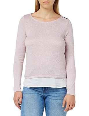 Springfield Camiseta Bimateria Hombros Botones, Camiseta Mujer, Púrpura/Lila (Purple/Lilac), S