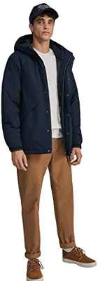 Springfield Chaqueta con capucha, Chaqueta Hombre, Azul Marino (Navy Blue), L