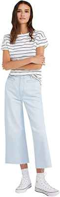 Springfield Jeans Pierna Ancha, Jeans Mujer, Azul Medio (Medium Blue), 44