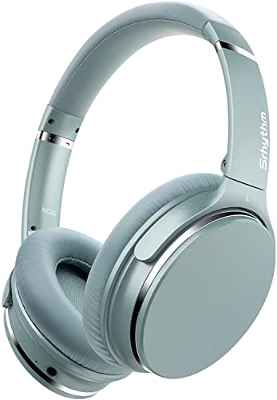 Srhythm NC25 Auriculares de Diadema Estéreo Inalámbricos con Cancelación de Ruido Bluetooth 5.0 - ANC Headhpones con 50H Batería,Micrófono,Asistente de Voz,Modo de Juego de Baja Latencia(Menta-Verde)