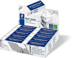 Staedtler Mars Plastic 526 50. Goma de borrar de color blanco, Caja con 20 unidades.
