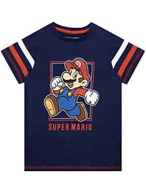Super Mario Camiseta para Niños Azul 7-8 años